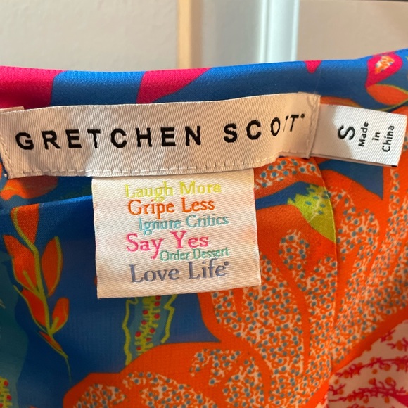 Gretchen Scott Tropical Palm Leaf Printed Long Skirt Tiered Midi Maxi Blue S - Picture 2 of 3